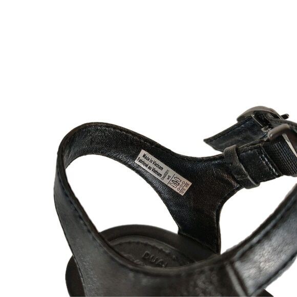 Crocs Leigh II Sizes 6 Ankle Strappy Wedge Sandals Comfortable Black - Picture 9 of 9